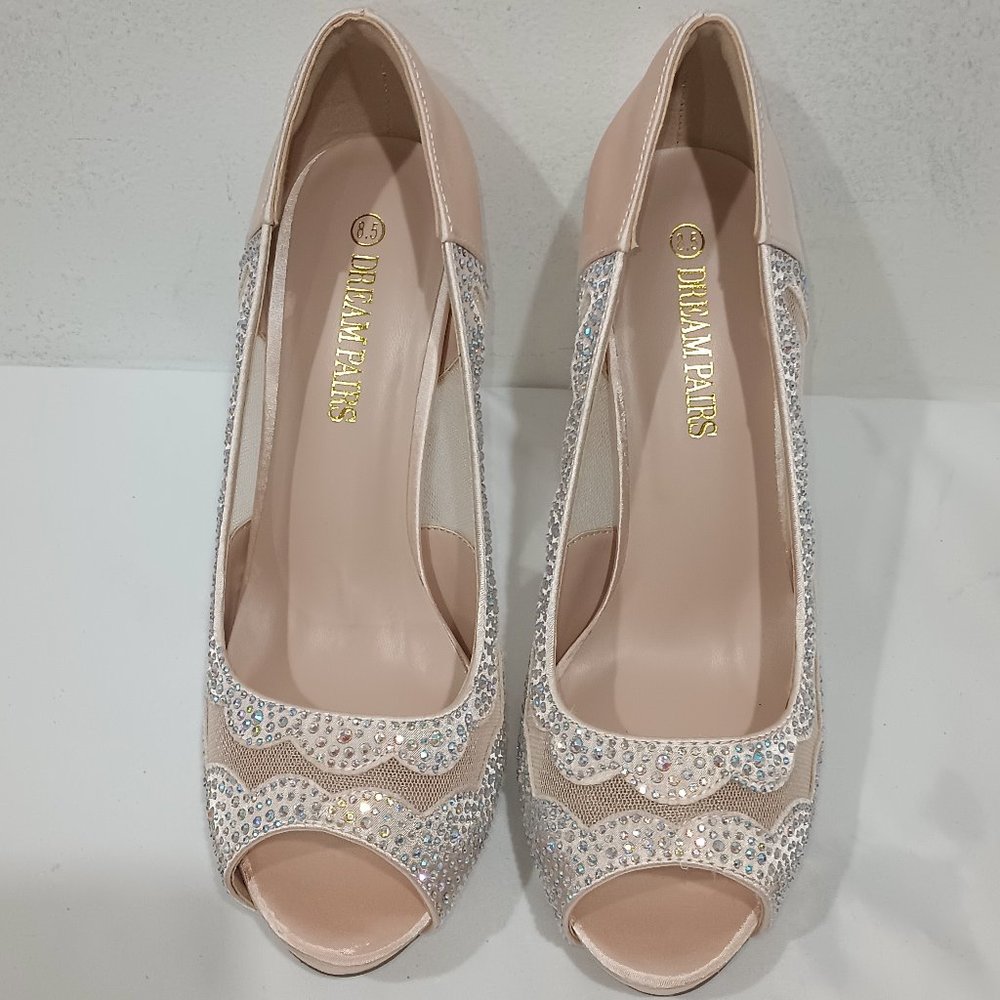 DREAM PAIRS Women's Divine-01 High Heels Dress Pump Shoes Size 8.5 Champagne - Picture 7 of 14
